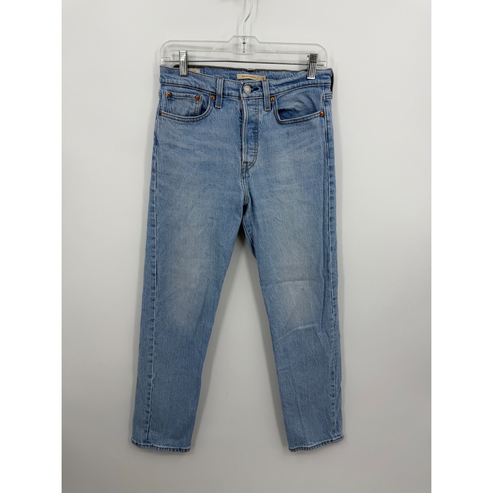 Levi's Wedgie Straight Jeans Women 28 Light Wash High Rise Button Fly Denim